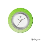Deja vu Uhr, Schmuckscheiben, Aluminium, gr�n-gelb, A 1-10