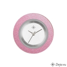 Deja vu Uhr, Schmuckscheiben, Aluminium, lila-rosa, A 1-13