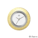 Deja vu Uhr, Schmuckscheiben, Aluminium, braun-gold, A 1-2  Deja vu Uhr, Schmuckscheiben, Aluminium, braun-gold, A 1-2
