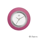 Deja vu Uhr, Schmuckscheiben, Aluminium, lila-rosa, A 1-23