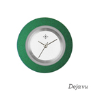 Deja vu Uhr, Schmuckscheiben, Aluminium, gr�n-gelb, A 1-26