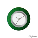 Deja vu Uhr, Schmuckscheiben, Aluminium, gr�n-gelb, A 1-4