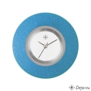 Deja vu Uhr, Schmuckscheiben, Aluminium, blau-t�rkis, A 2-3