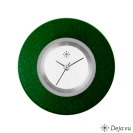 Deja vu Uhr, Schmuckscheiben, Aluminium, gr�n-gelb, A 2-4