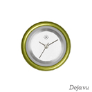 Deja vu Uhr, Schmuckscheiben, Aluminium, gr�n-gelb, A 44-18