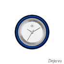 Deja vu Uhr, Schmuckscheiben, Aluminium, blau-türkis, A 44-24  Deja vu Uhr, Schmuckscheiben, Aluminium, blau-türkis, A 44-24