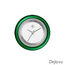 Deja vu Uhr, Schmuckscheiben, Aluminium, gr�n-gelb, A 44-26