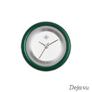 Deja vu Uhr, Schmuckscheiben, Aluminium, gr�n-gelb, A 44-4