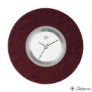 Deja vu Uhr, Schmuckscheiben, Filz, rund, F 14, aubergine  Deja vu Uhr, Schmuckscheiben, Filz, rund, F 14, aubergine