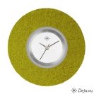 Deja vu Uhr, Schmuckscheiben, Filz, rund, F 25, gelbgr�n pastell