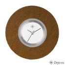 Deja vu watch, jewelry discs, felt, round, F 27, dark camel