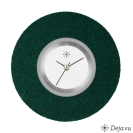 Deja vu Uhr, Schmuckscheiben, Filz, rund, F 4, dunkelgr�n