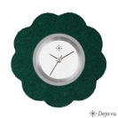 Deja vu watch, jewelry discs, felt, flower, F 54, dark green
