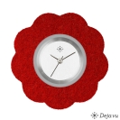Deja vu watch, jewelry discs, felt, flower, F 55, medium red