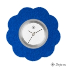 Deja vu Uhr, Schmuckscheiben, Filz, Blume, F 58, marineblau