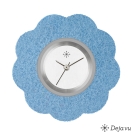 Deja vu watch, jewelry discs, felt, flower, F 59, cornflower blue