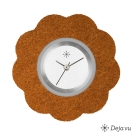 Deja vu watch, jewelry discs, felt, flower, F 62, copper brown