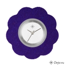 Deja vu watch, jewelry discs, felt, flower, F 65, indigo