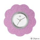 Deja vu watch, jewelry discs, felt, flower, F 67, dark-antique pink