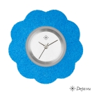 Deja vu watch, jewelry discs, felt, flower, F 68, medium blue