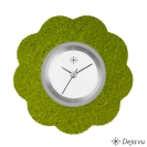 Deja vu watch, jewelry discs, felt, flower, F 70, grass green