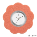 Deja vu watch, jewelry discs, felt, flower, F 81, salmon