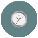 Deja vu Uhr, Schmuckscheiben, Acryl einfarbig, blau-t�rkis, K 10-1 a
