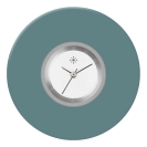 Deja vu Uhr, Schmuckscheiben, Acryl einfarbig, blau-t�rkis, K 10-1 e