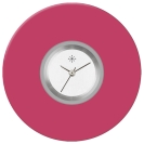 Deja vu Uhr, Schmuckscheiben, Acryl einfarbig, lila-rosa, K 123-2 a