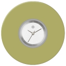 Deja vu Uhr, Schmuckscheiben, Acryl einfarbig, gr�n-gelb, K 127 a
