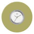 Deja vu Uhr, Schmuckscheiben, Acryl einfarbig, gr�n-gelb, K 127 e