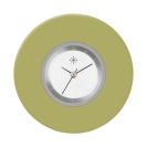 Deja vu Uhr, Schmuckscheiben, Acryl einfarbig, gr�n-gelb, K 127 u