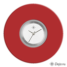 Deja vu Uhr, Schmuckscheiben, Acryl einfarbig, rot-orange, K 141-1 e