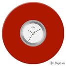 Deja vu Uhr, Schmuckscheiben, Acryl einfarbig, rot-orange, K 146-2a