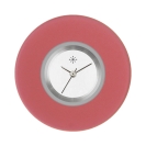 Deja vu Uhr, Schmuckscheiben, Acryl einfarbig, rot-orange, K 182-1  Deja vu Uhr, Schmuckscheiben, Acryl einfarbig, rot-orange, K 182-1