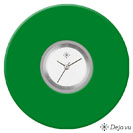 Deja vu Uhr, Schmuckscheiben, Acryl einfarbig, gr�n-gelb, K 1 a