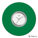 Deja vu Uhr, Schmuckscheiben, Acryl einfarbig, gr�n-gelb, K 1 e
