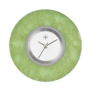 Deja vu Uhr, Schmuckscheiben, Acryl einfarbig, gr�n-gelb, K 217-1