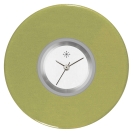 Deja vu Uhr, Schmuckscheiben, Acryl einfarbig, gr�n-gelb, K 319-1