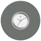 Deja vu Uhr, Schmuckscheiben, Acryl (Kombischeiben einfarbig), schwarz-grau-silber, K 31 a