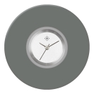 Deja vu Uhr, Schmuckscheiben, Acryl (Kombischeiben einfarbig), schwarz-grau-silber, K 31 e