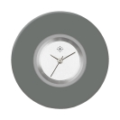 Deja vu Uhr, Schmuckscheiben, Acryl (Kombischeiben einfarbig), schwarz-grau-silber, K 31 u