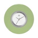 Deja vu Uhr, Schmuckscheiben, Acryl einfarbig, gr�n-gelb, K 345-1