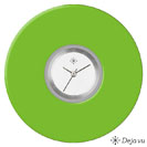 Deja vu Uhr, Schmuckscheiben, Acryl einfarbig, gr�n-gelb, K 34 a