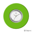 Deja vu Uhr, Schmuckscheiben, Acryl einfarbig, gr�n-gelb, K 34 u
