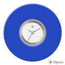 Deja vu Uhr, Schmuckscheiben, Acryl einfarbig, blau-trkis, K 37-1 e
