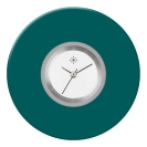 Deja vu Uhr, Schmuckscheiben, Acryl einfarbig, blau-t�rkis, K 403 e
