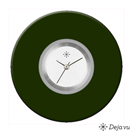 Deja vu Uhr, Schmuckscheiben, Acryl einfarbig, gr�n-gelb, K 440e