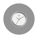 Deja vu Uhr, Schmuckscheiben, Acryl (Kombischeiben einfarbig), schwarz-grau-silber, K 485
