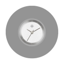 Deja vu Uhr, Schmuckscheiben, Acryl einfarbig, schwarz-grau-silber, K 485